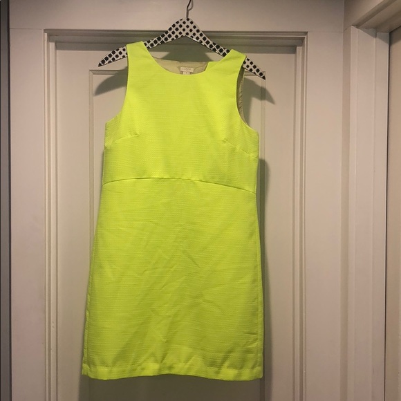 J. Crew shift dress in neon green with open back - Picture 3 of 5